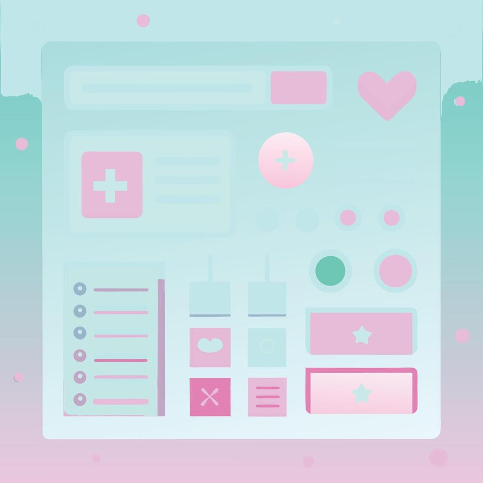 Simple Web UI elements kit graphic vector