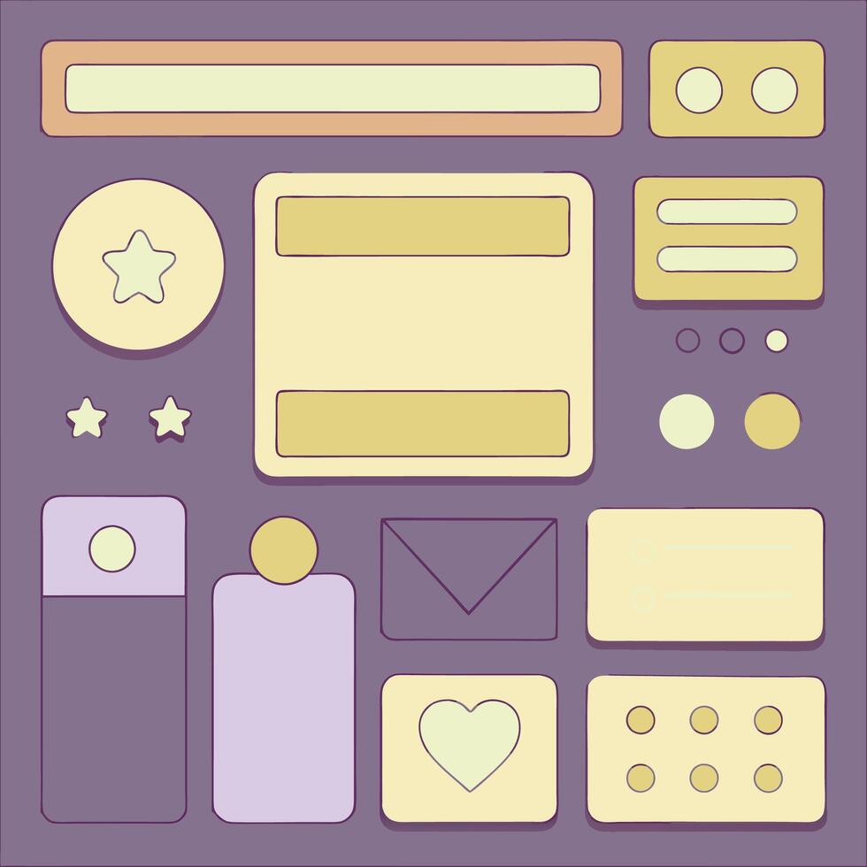 Simple Web UI elements kit graphic vector