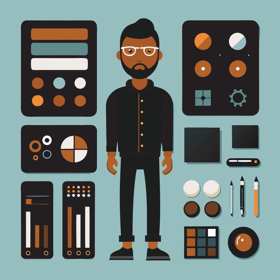 Simple Web UI elements kit graphic vector