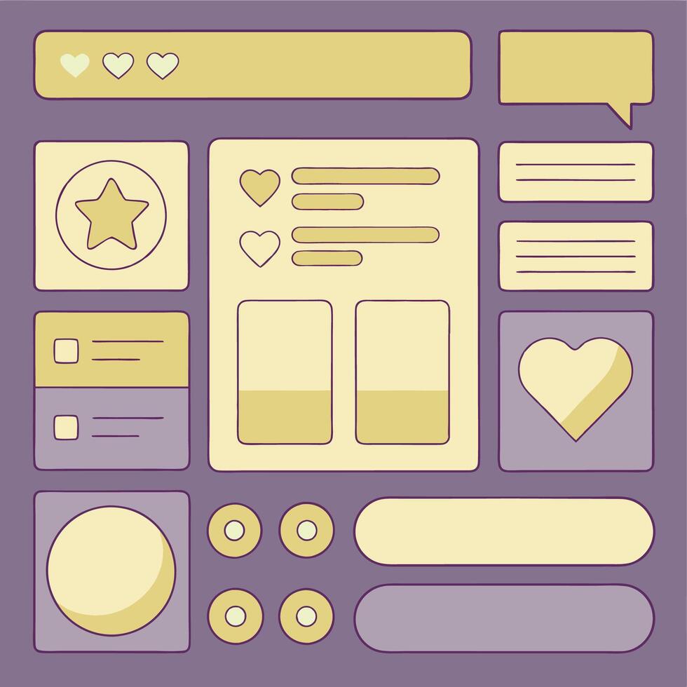 Simple Web UI elements kit graphic vector