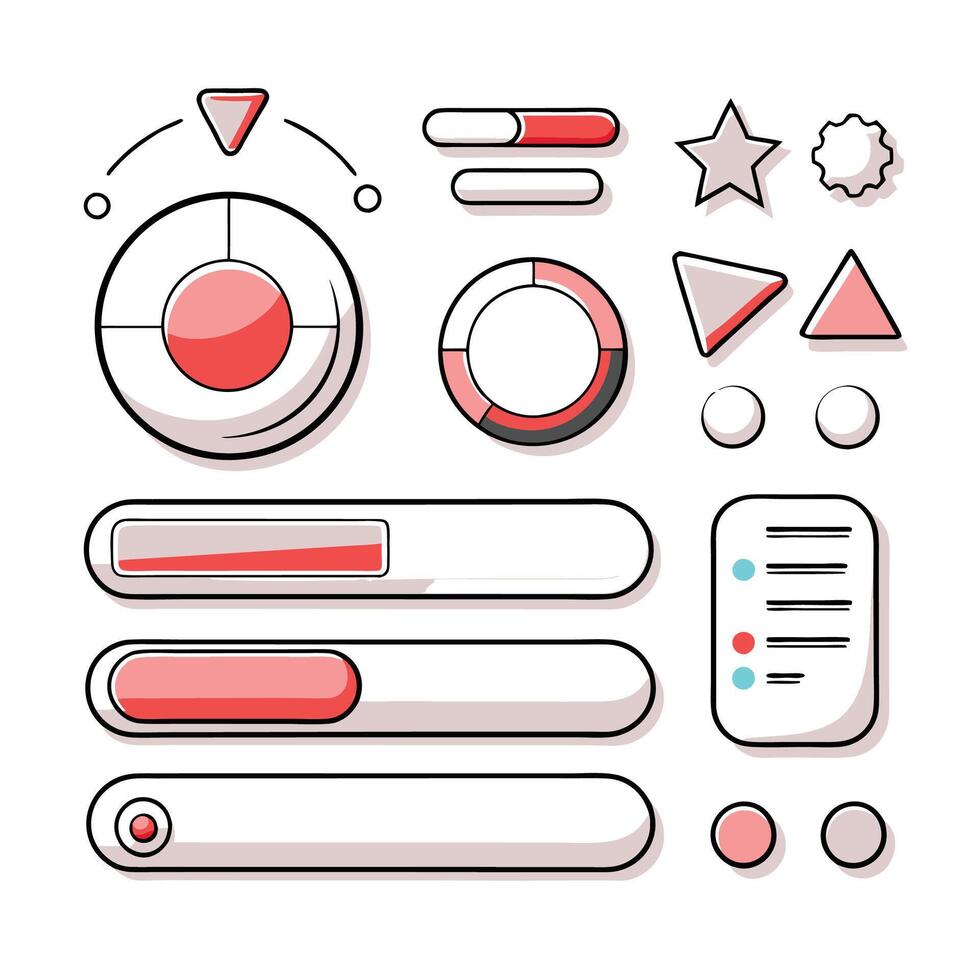 Simple Web UI elements kit graphic vector