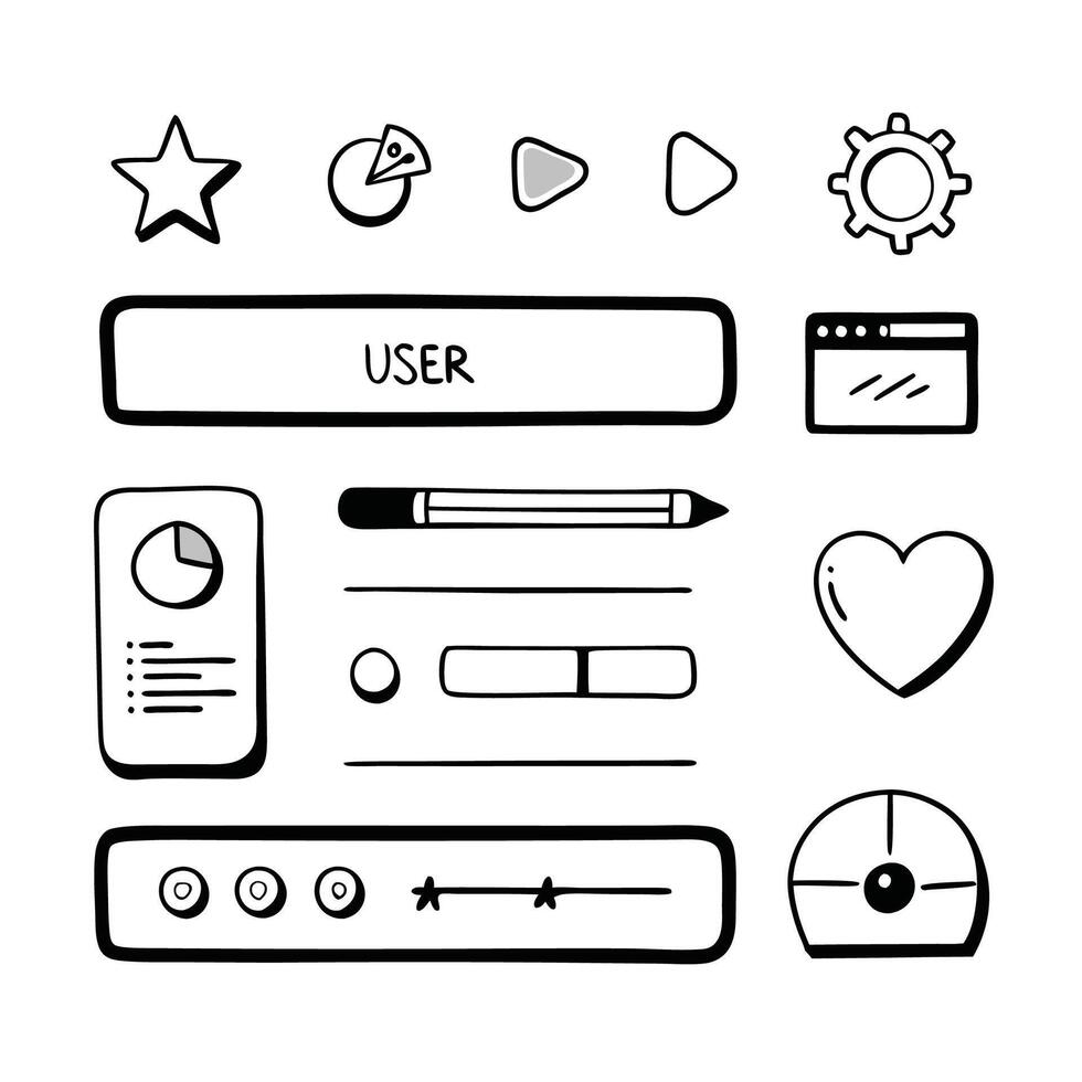 Simple Web UI elements kit graphic vector