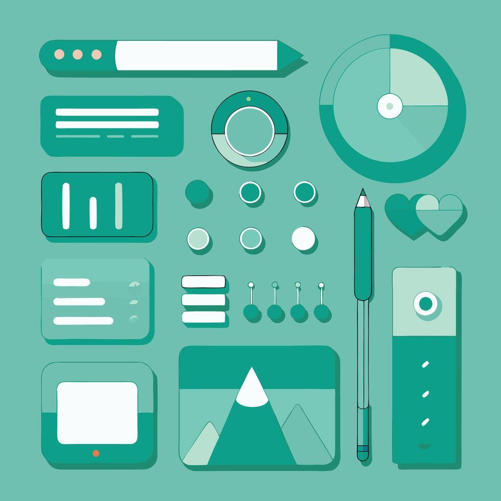 Simple Web UI elements kit graphic vector