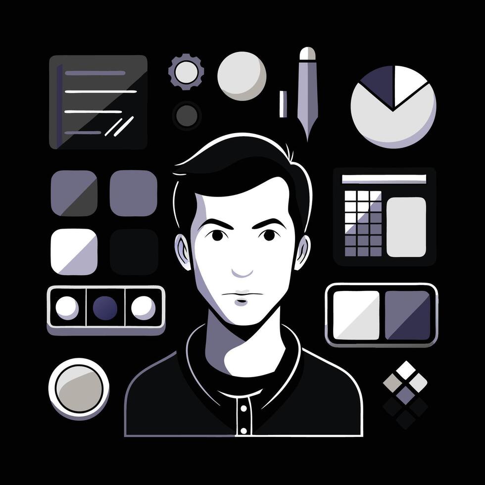 Simple Web UI elements kit graphic vector
