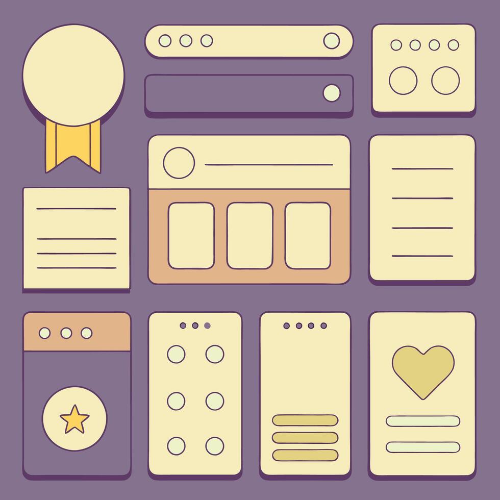 Simple Web UI elements kit graphic vector