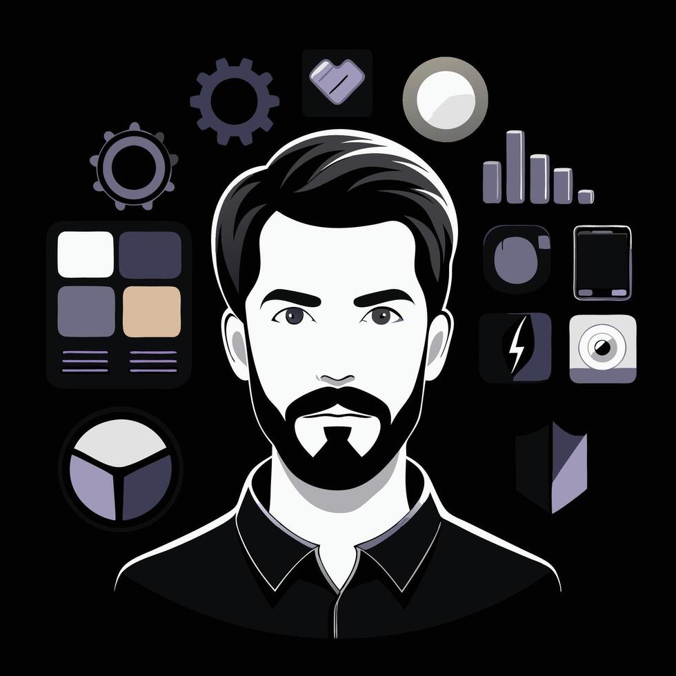 Simple Web UI elements kit graphic vector