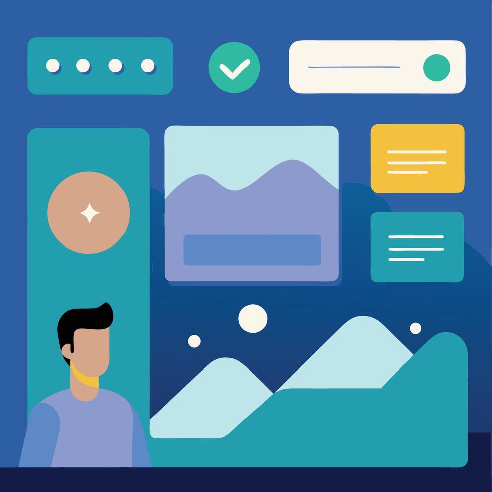 Simple Web UI elements kit graphic vector