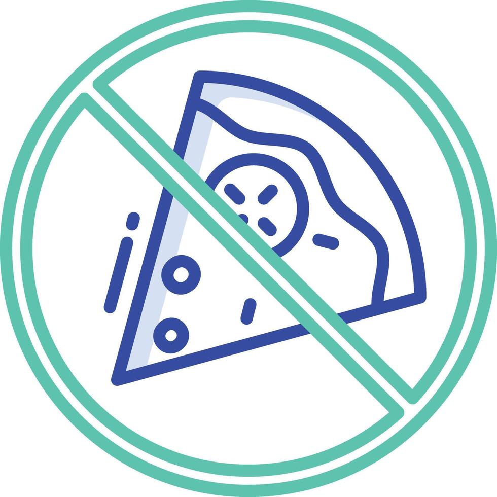 No Pizza outline color illustration vector