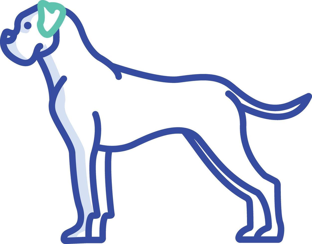 Boxer short outline color illustration vector