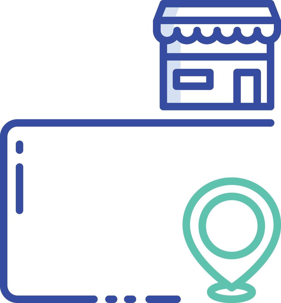 Store map outline color illustration vector