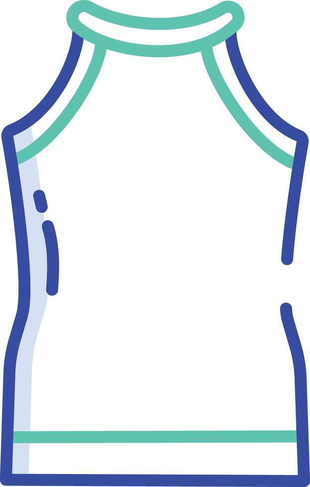 Halter Neck Top outline color illustration vector