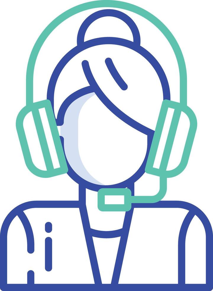 Customer Service outline color illustration vector