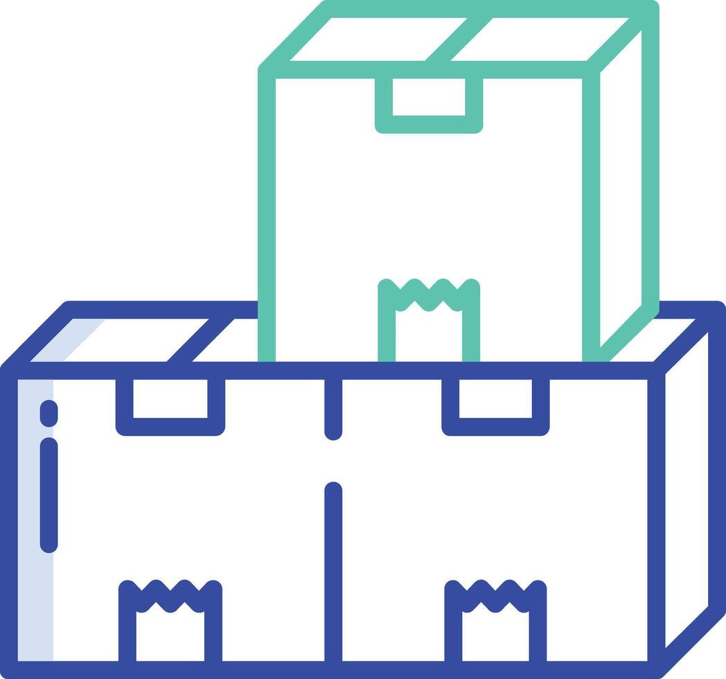 Boxes outline color illustration vector