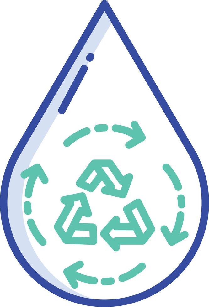 Hydro drop outline color illustration vector