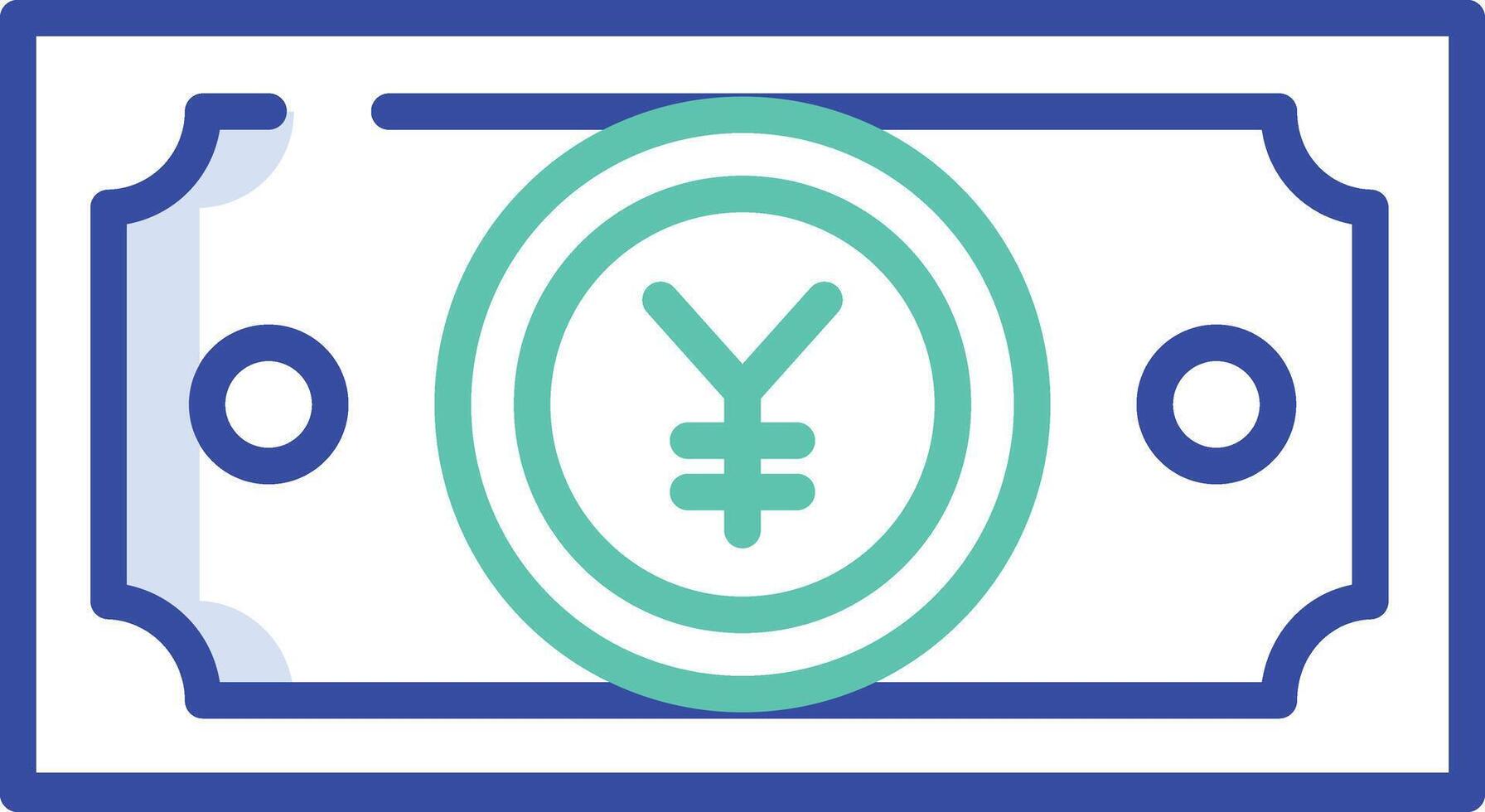 Yen outline color illustration vector