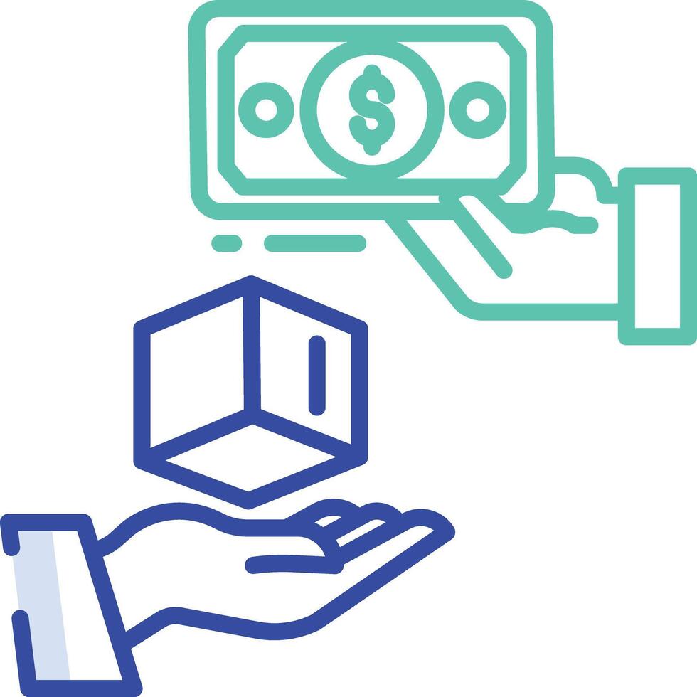Cash on Delivery outline color illustration vector