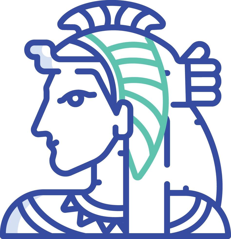 Cleopatra outline color illustration vector