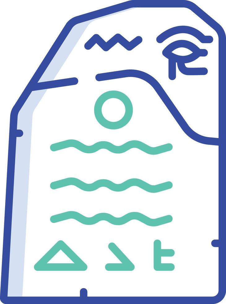 Rosetta Stone outline color illustration vector