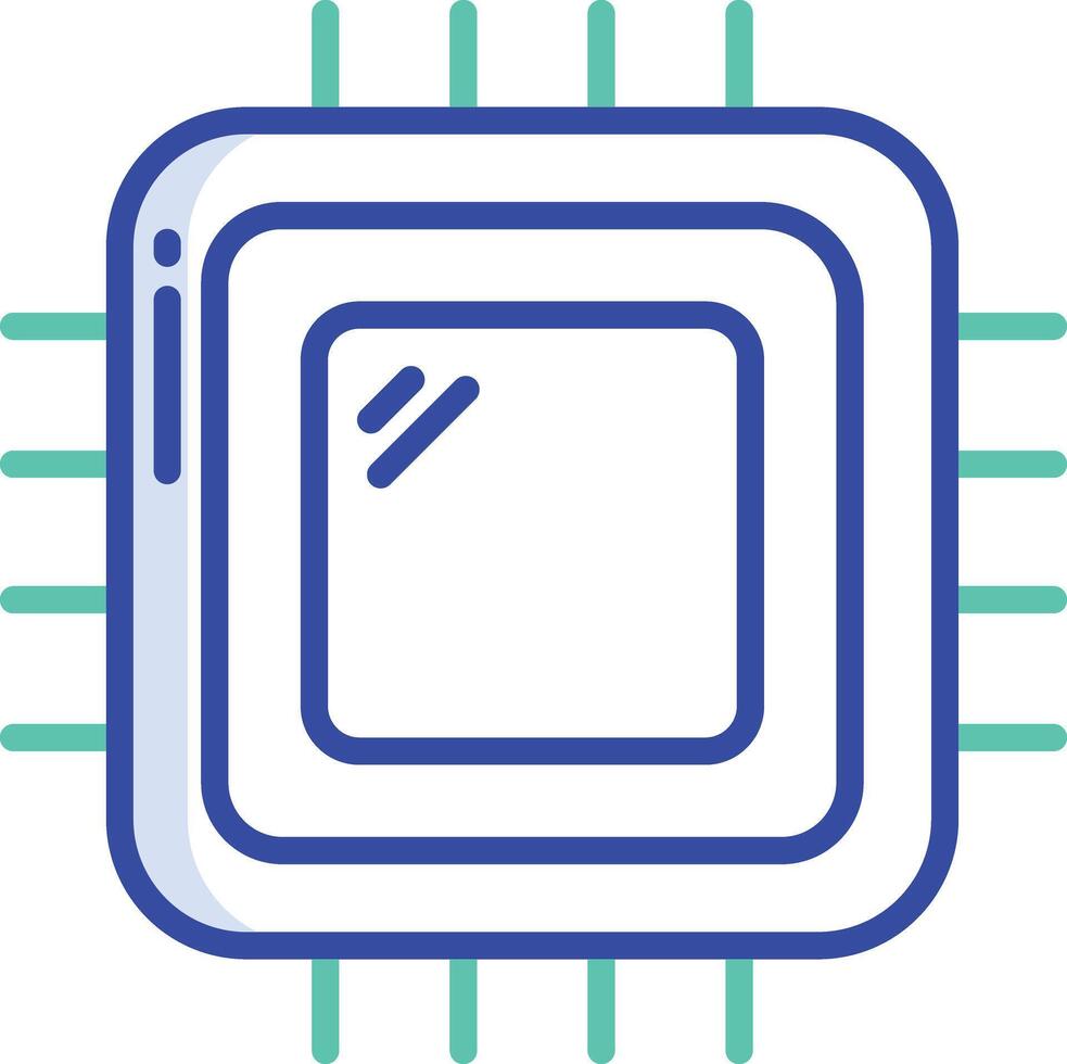 Cpu setting outline color illustration vector