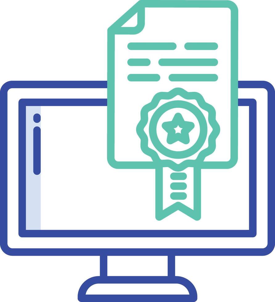 Certificate outline color illustration vector