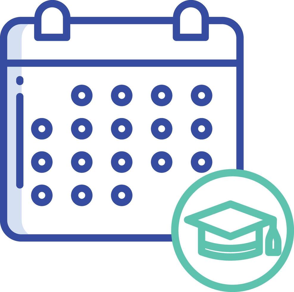 Calendar outline color illustration vector