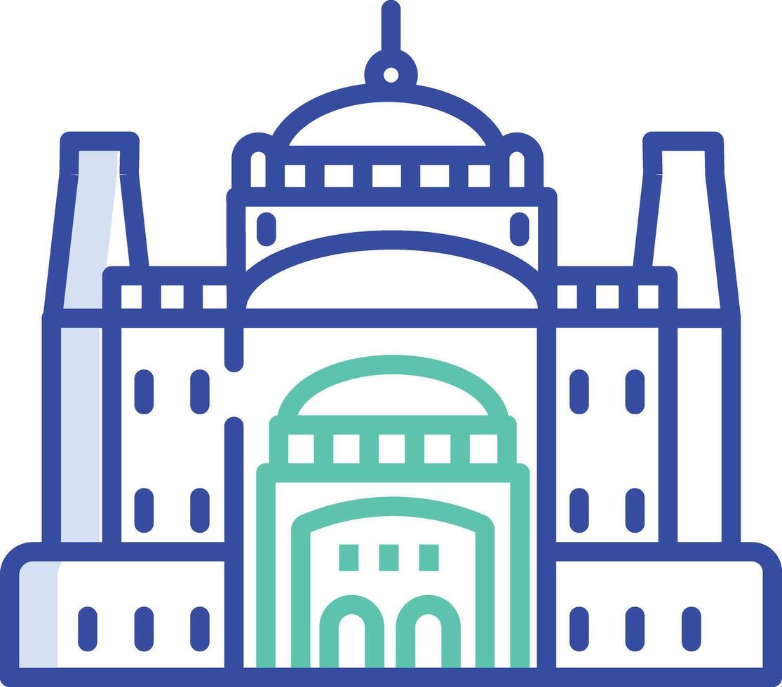 Cairo Citadel outline color illustration vector