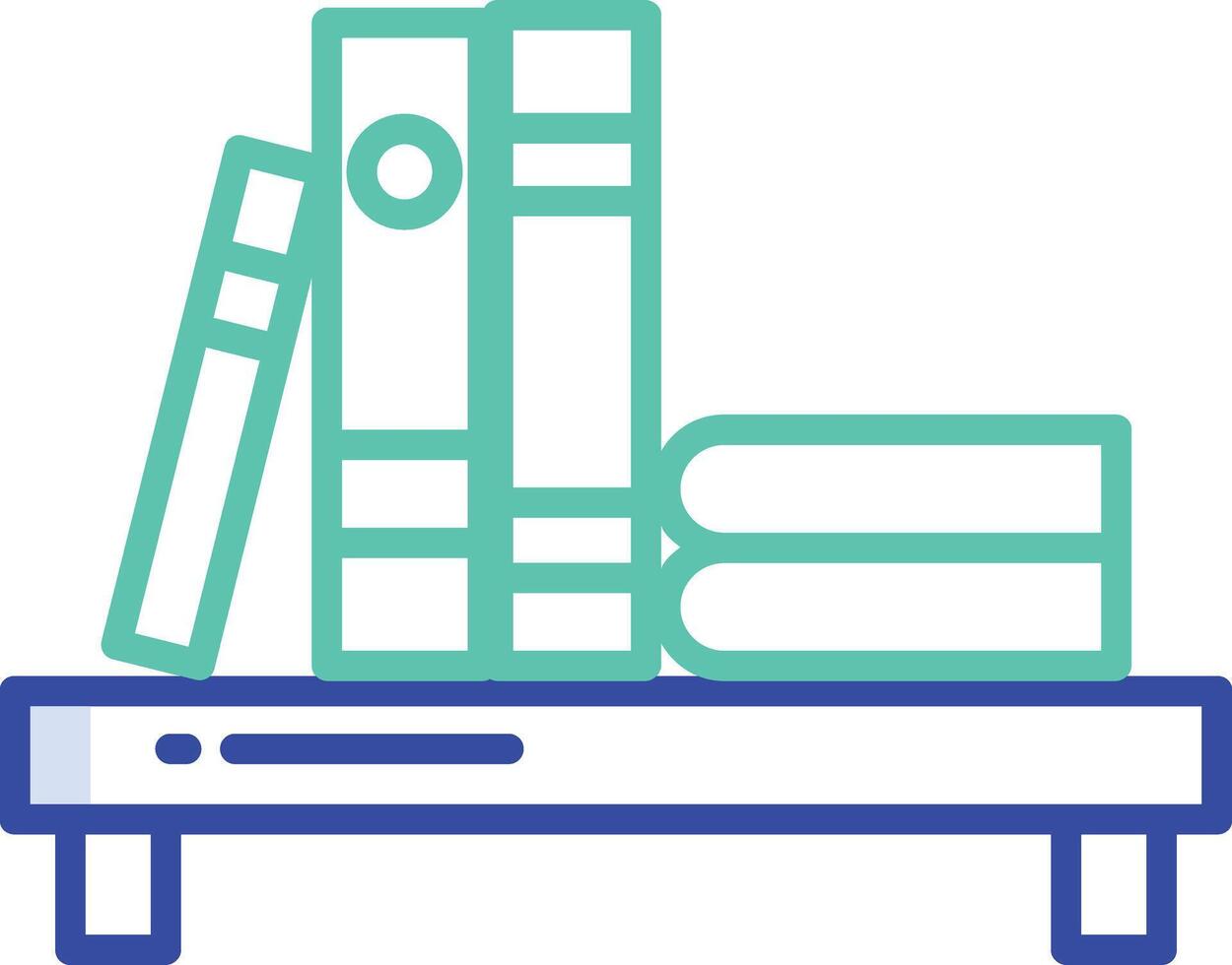 Bookshelf outline color illustration vector