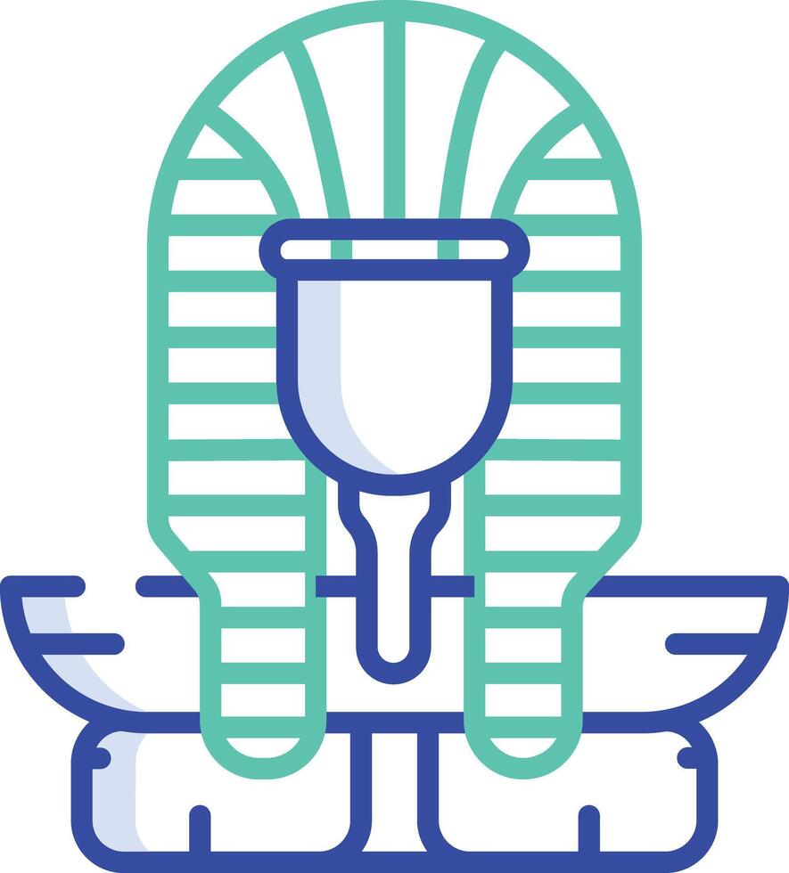 Egyptian Head outline color illustration vector