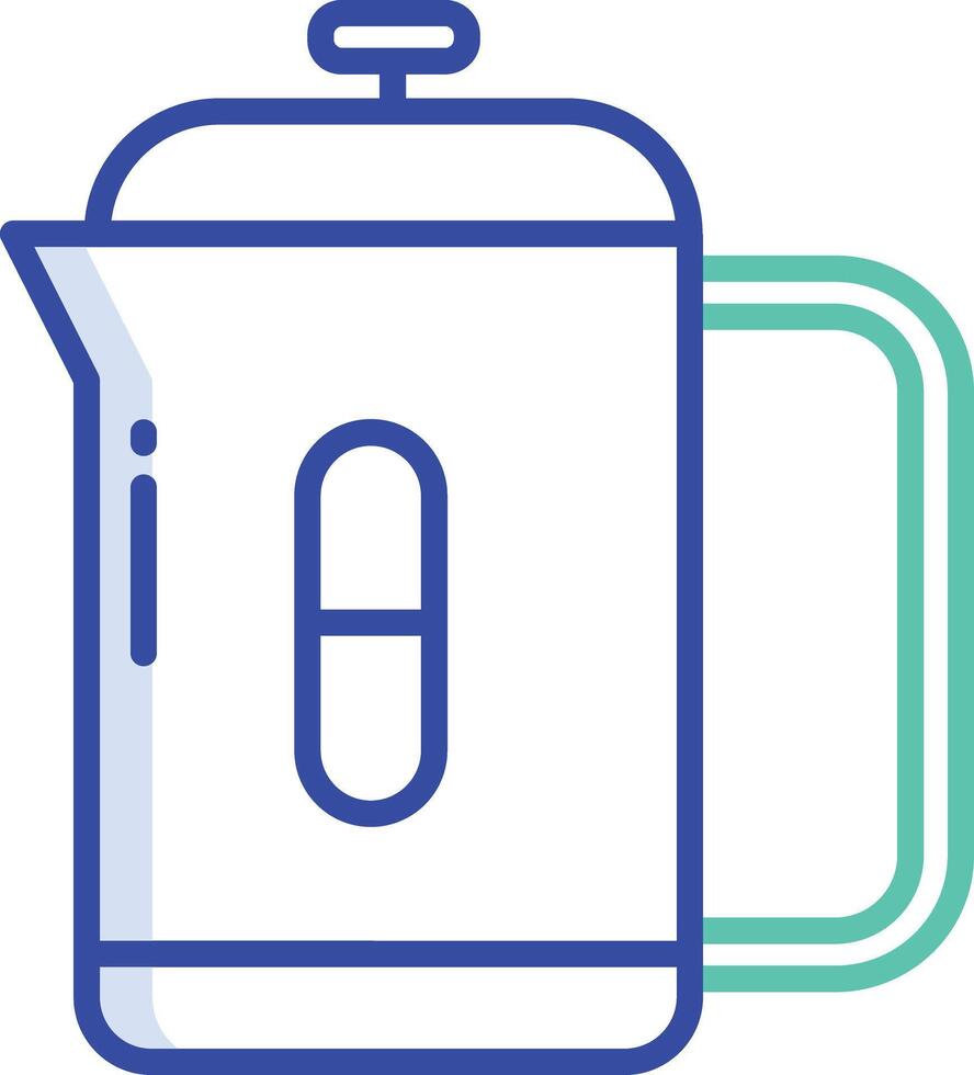 Kettle outline color illustration vector