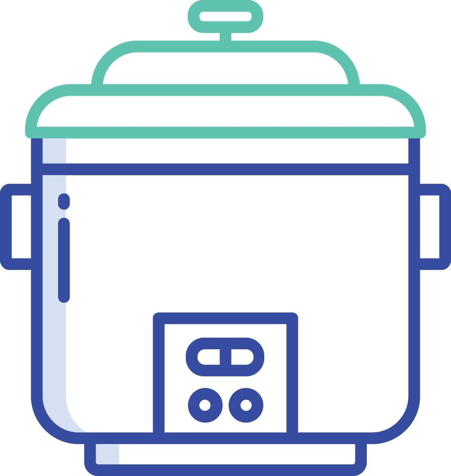 Rice Cooker outline color illustration vector