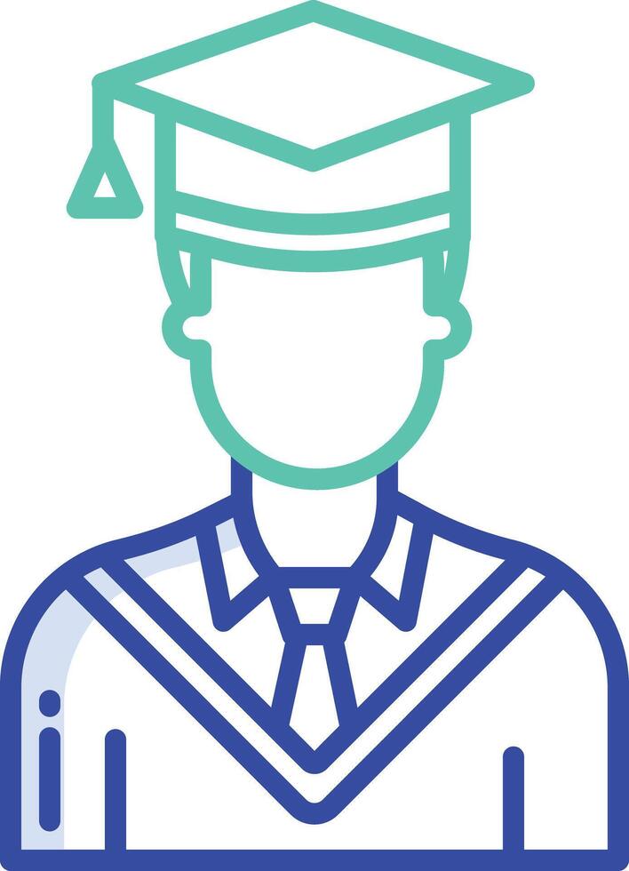 Graduate boy outline color illustration vector
