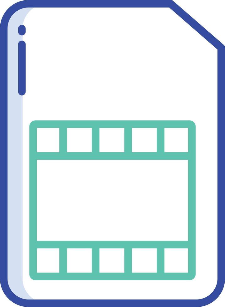 SIM Card outline color illustration vector