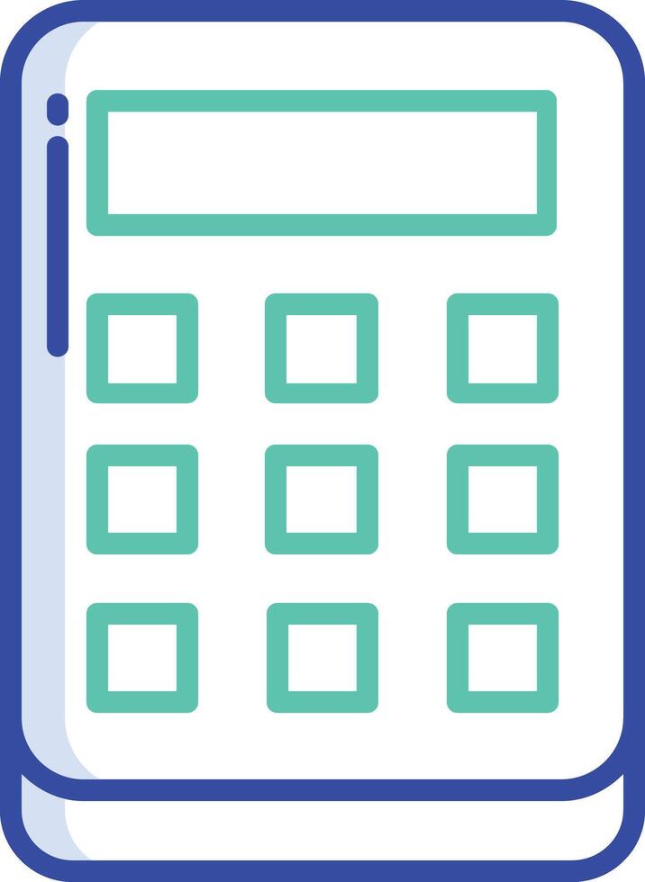 Calculator outline color illustration vector