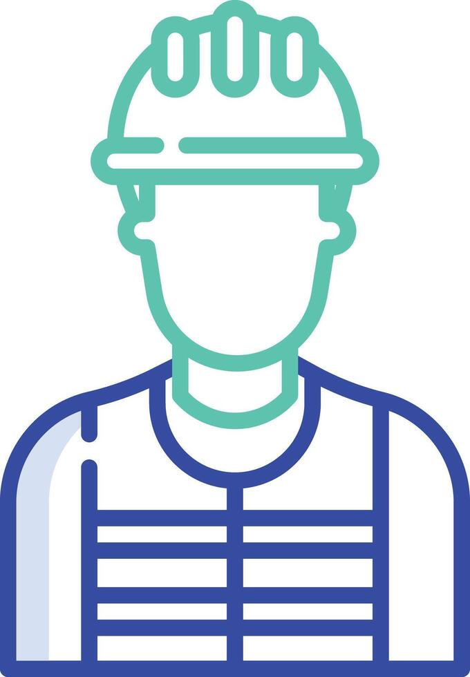Electrician outline color illustration vector