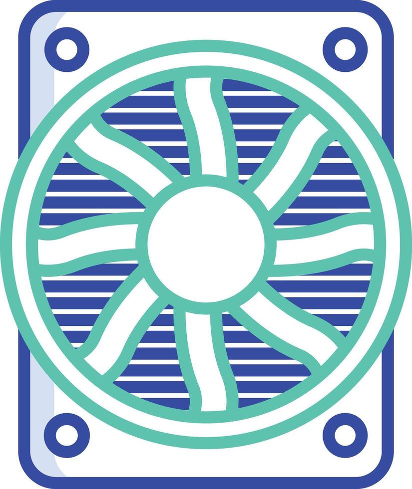 Fan outline color illustration vector