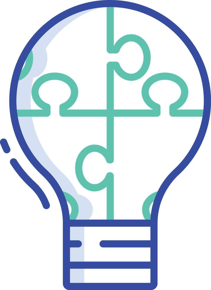 puzzle bulb outline color illustration vector