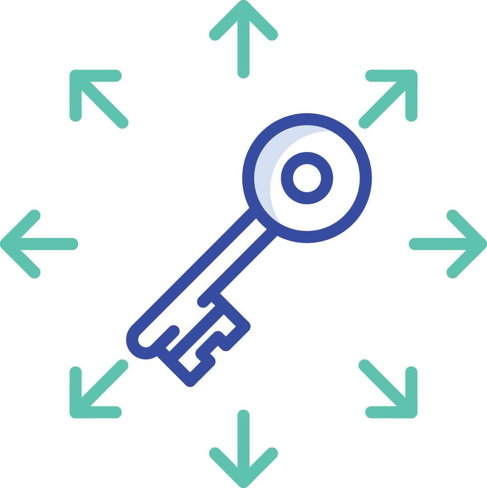 Key outline color illustration vector