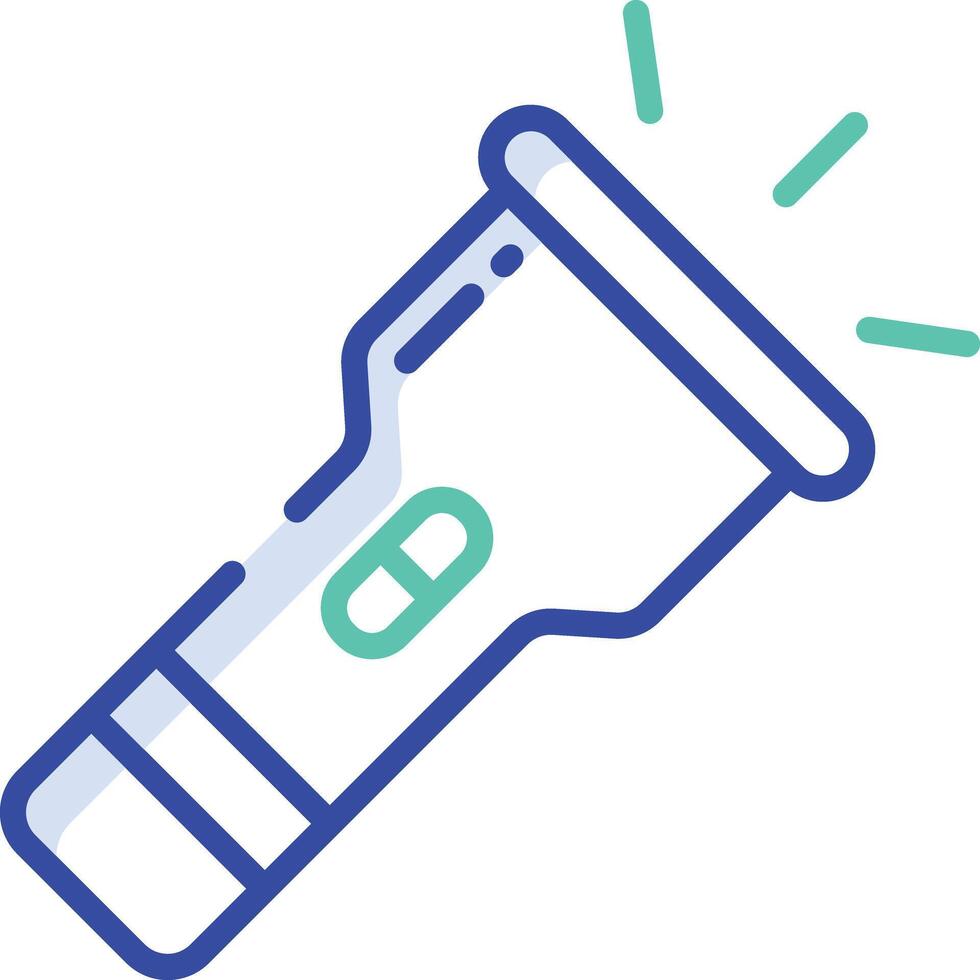 Flashlight outline color illustration vector