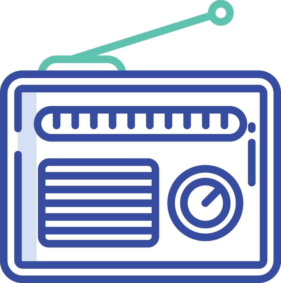 Radio outline color illustrations vector