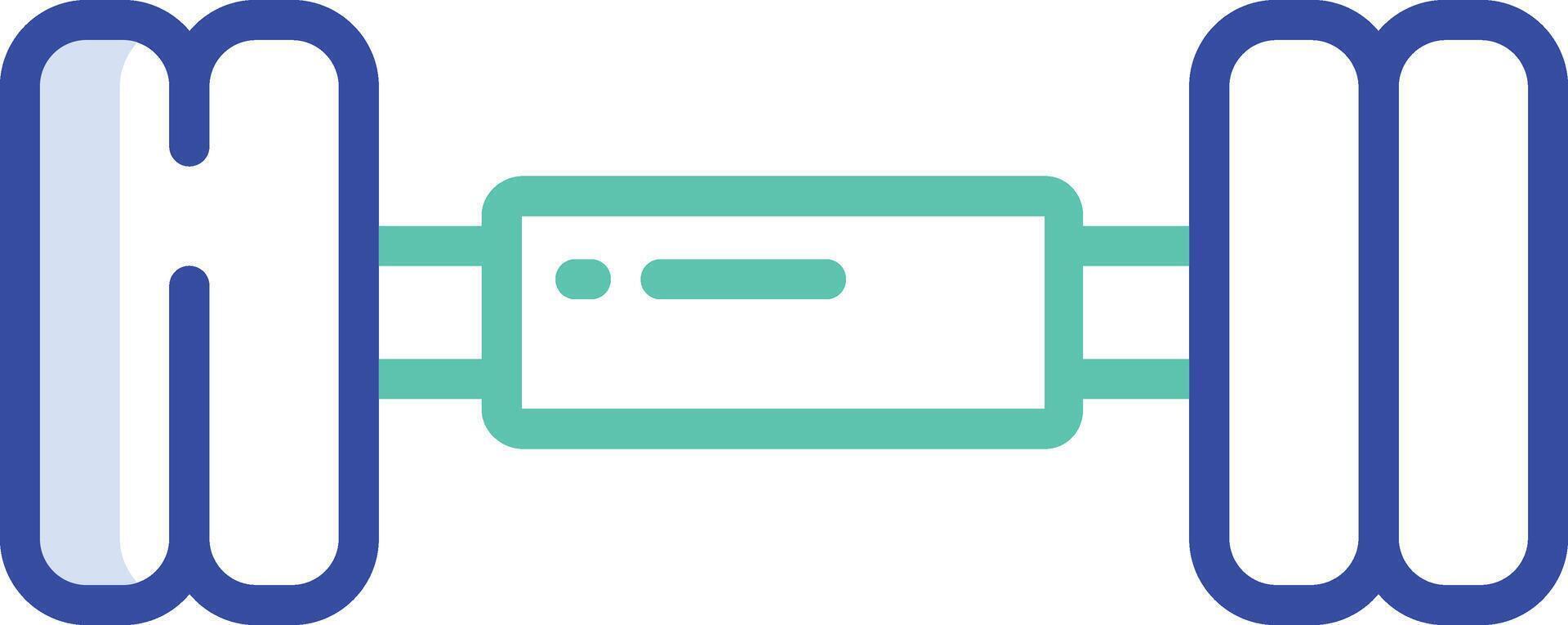 Dumbbell outline color illustration vector