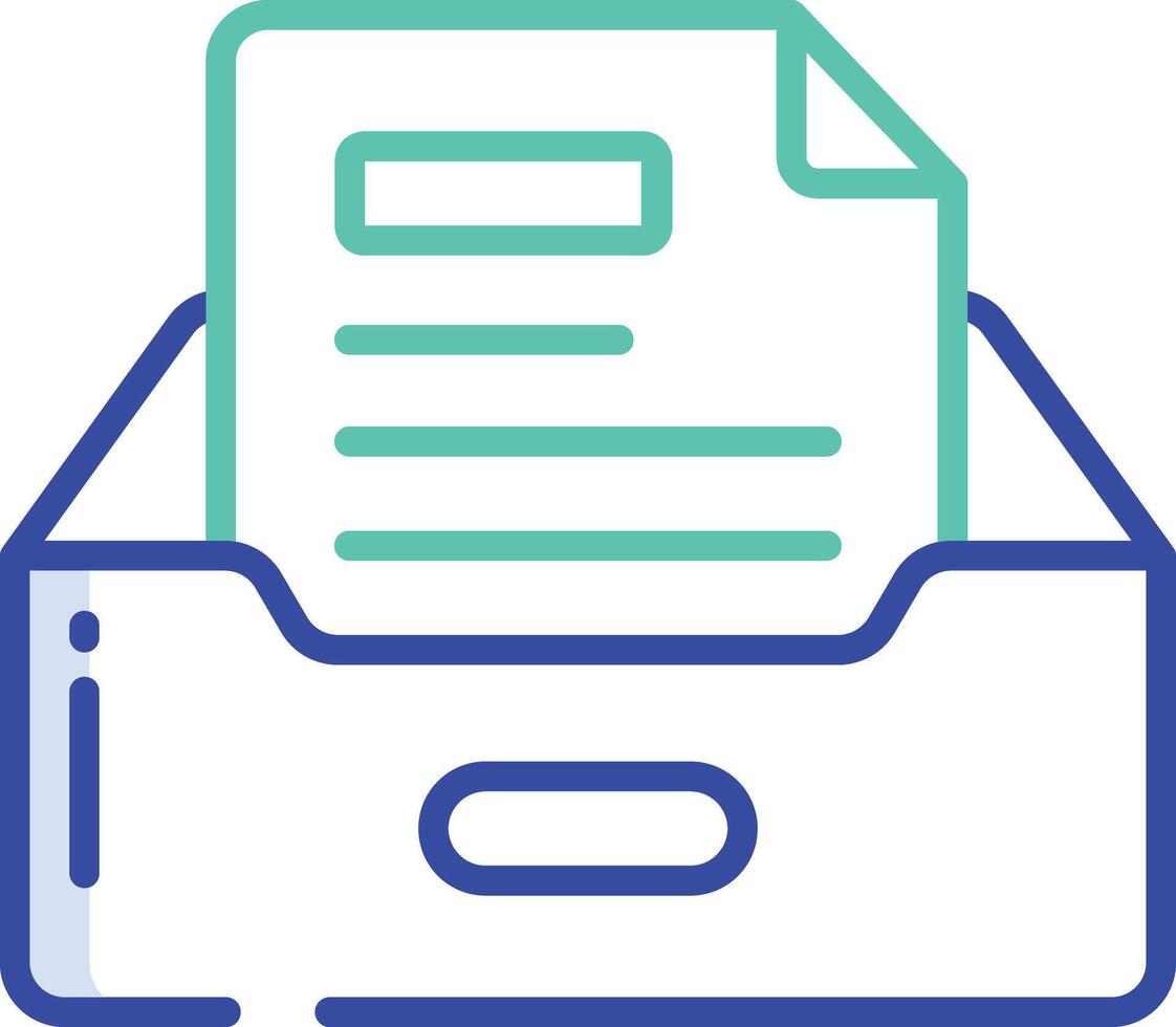 Inbox outline color illustration vector