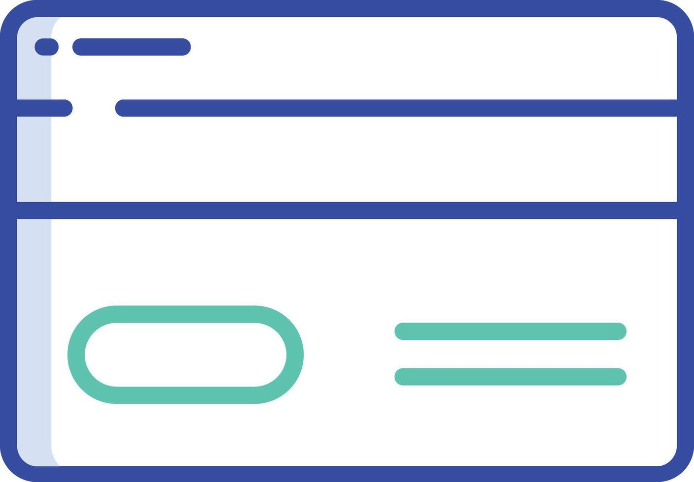 debit card outline color illustration vector