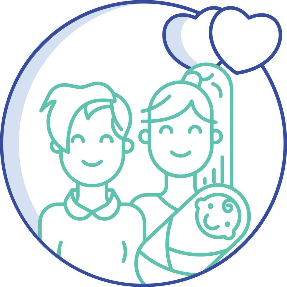 Couple outline color illustration vector