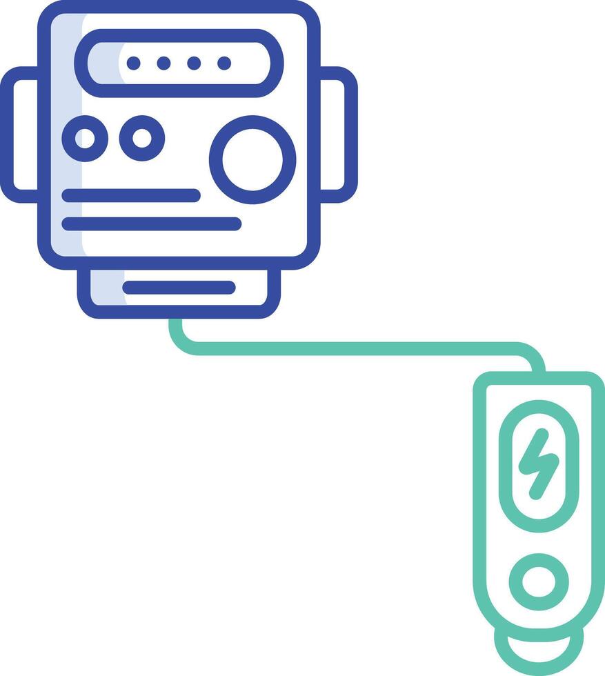 Battery Meter outline color illustration vector