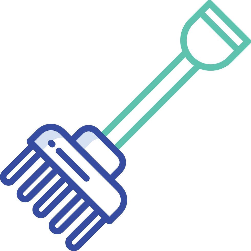 hay fork outline color illustration vector