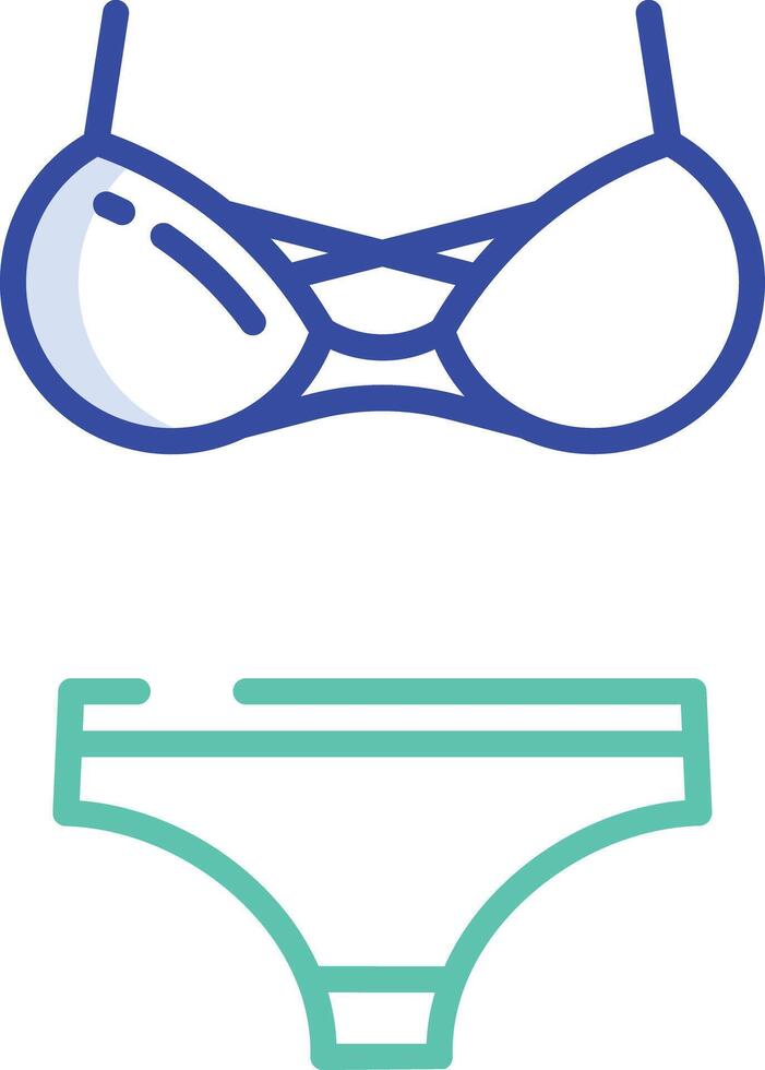 Bikini outline color illustration vector