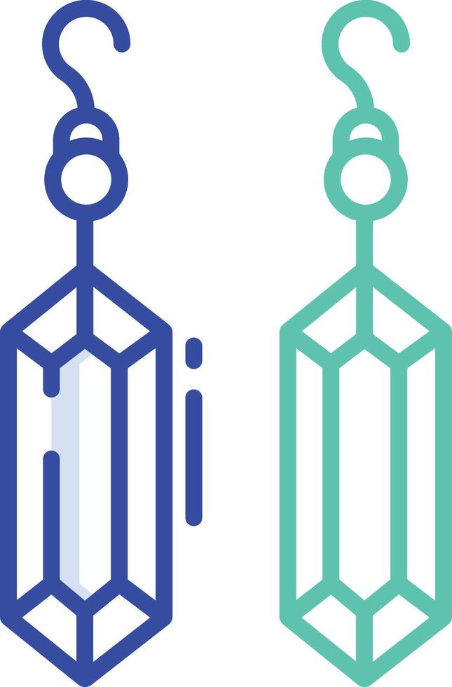 Earrings outline color illustration vector