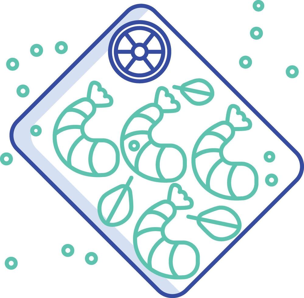 Shrimp food outline color illustration vector