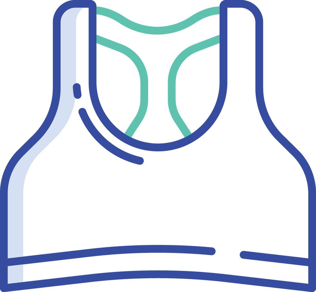 Sport Bra outline color illustration vector