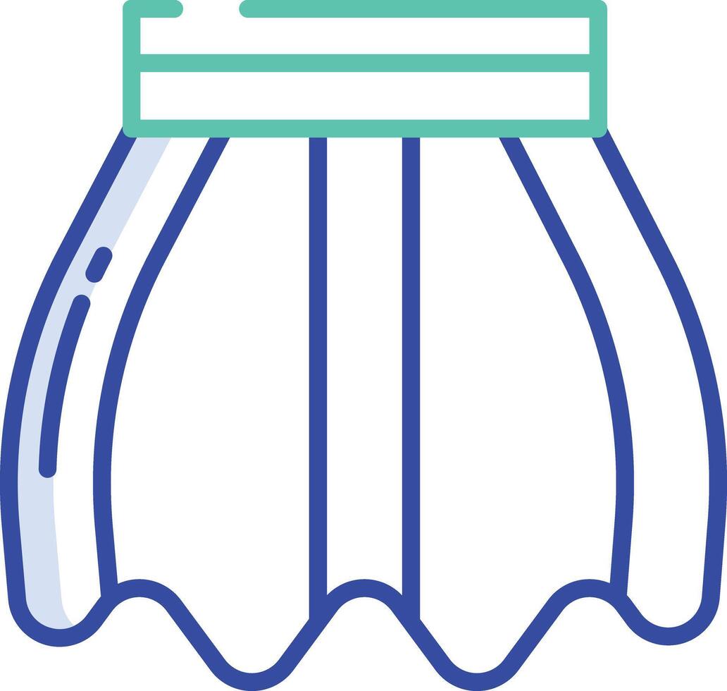 Skirt outline color illustration vector
